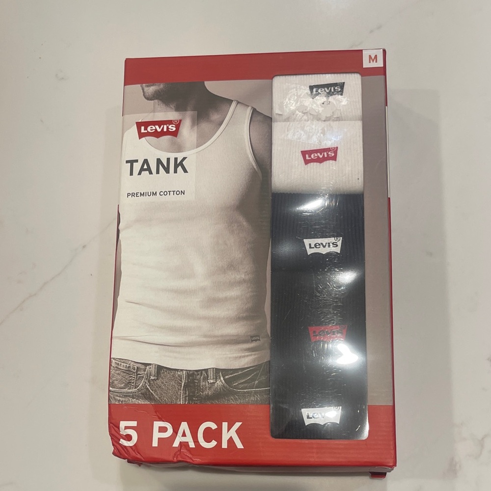 Levi's Men's Tank Tops 5-Pack - Black and White